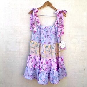Loveshackfancy x Target Jeanne floral tiered mini dress New